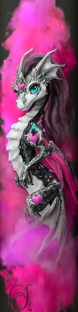 Free dragon bookmark featuring a pink cloud dragon